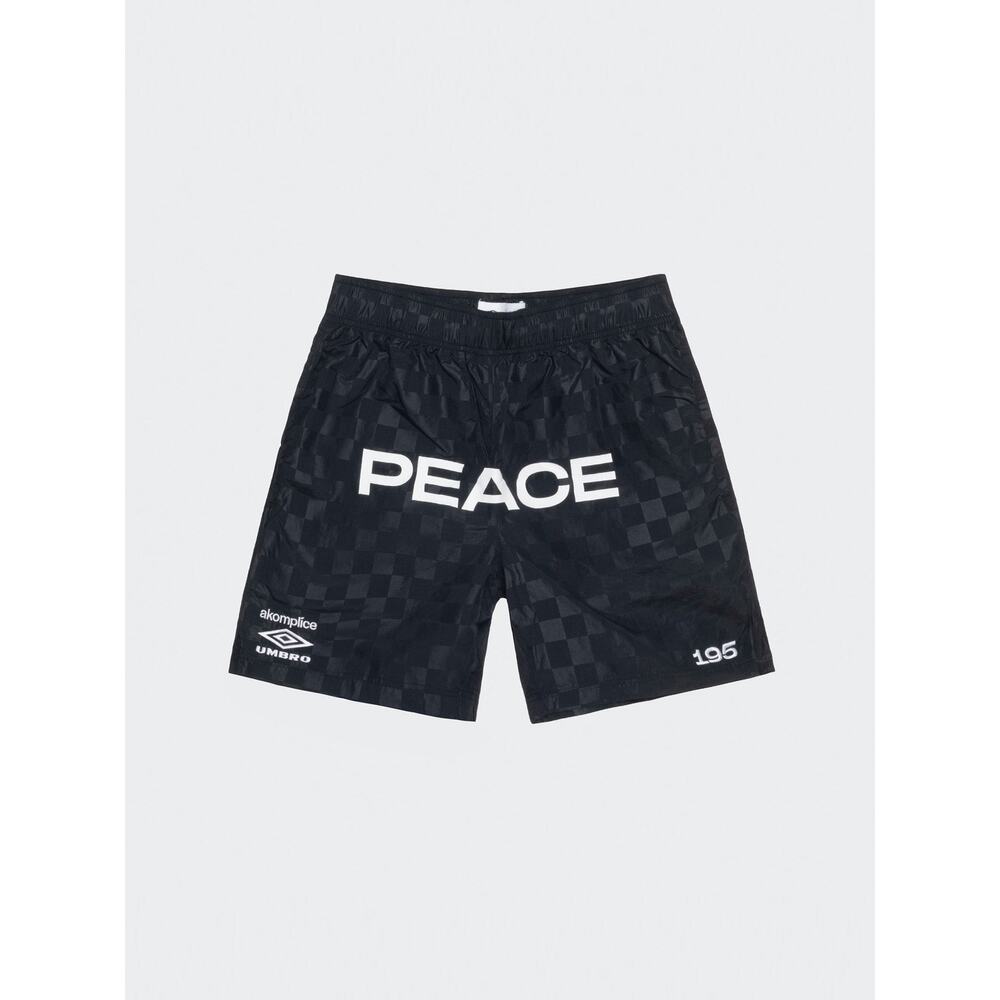 New - Black - AK + Umbro - Peace Checkerboard Shorts